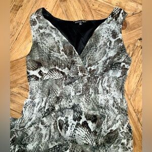 Chaudry KC snake print maxi dress - size large - smocked waist/comfortable